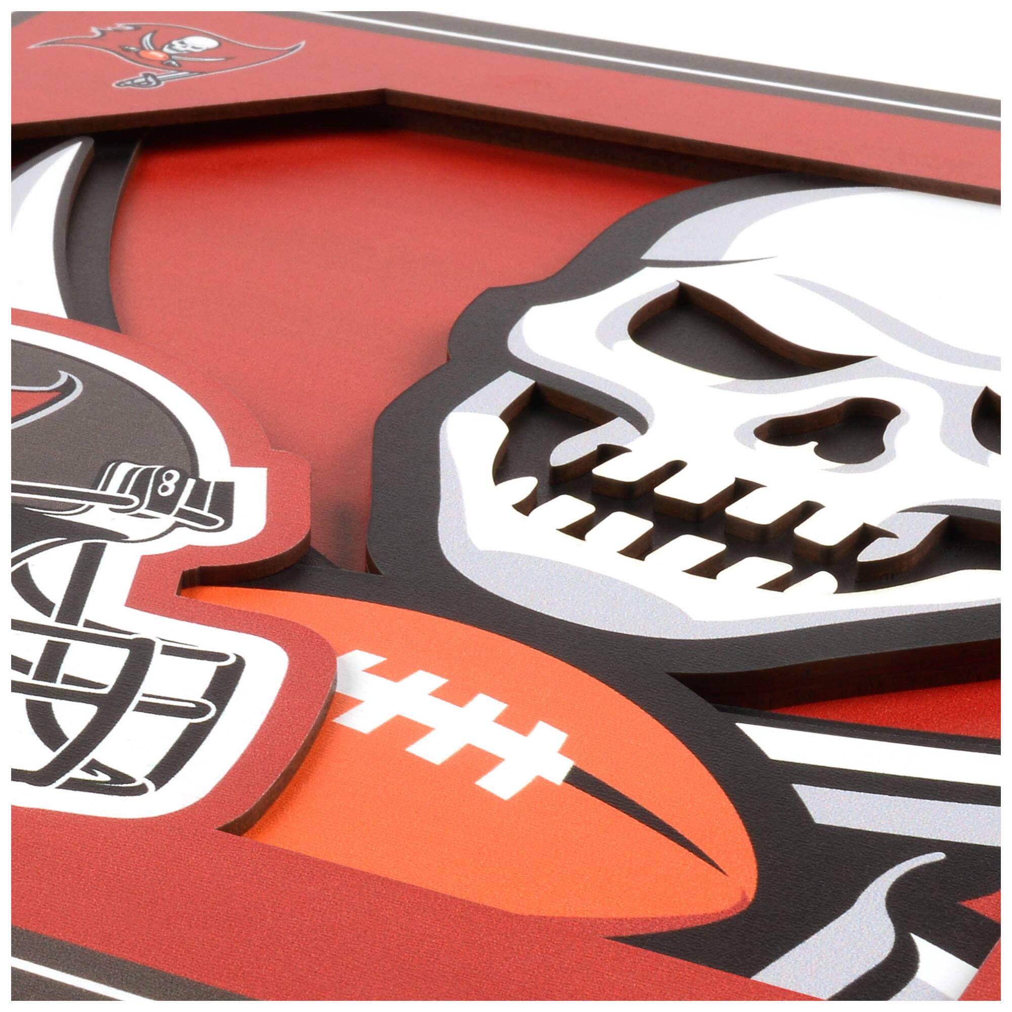 Alt View 1. YouTheFan - Tampa Bay Buccaneers 12'' x 12'' 3D Logo Wall Art - Multicolor.