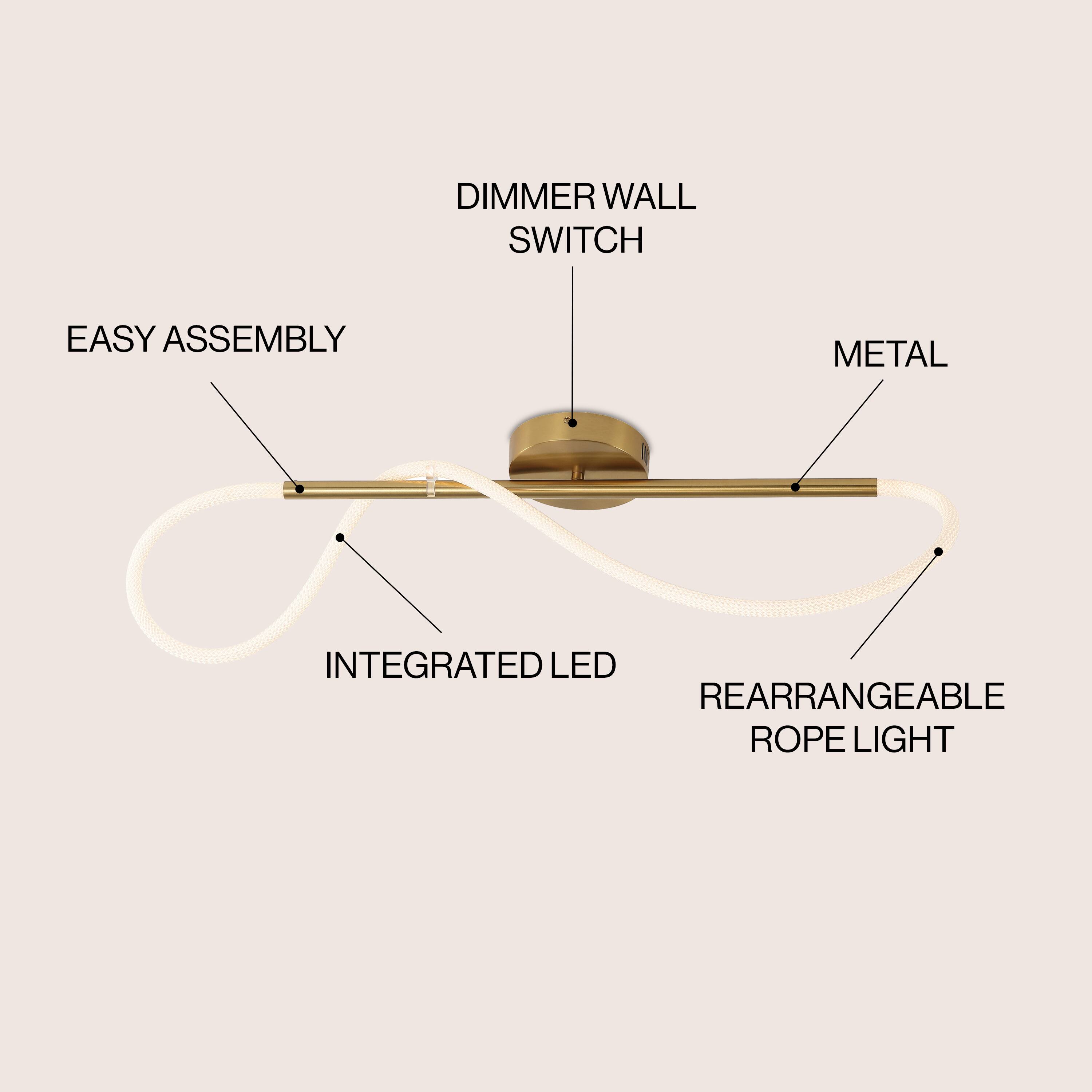 DIMMER WALL SWITCH  
EASY ASSEMBLY  
METAL  
INTEGRATED LED  
REARRANGEABLE ROPE LIGHT