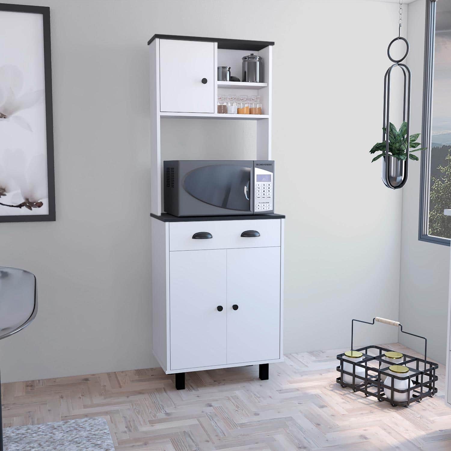 TuHome - Salen Kitchen Pantry - White/Black price history on PriceWatchPro