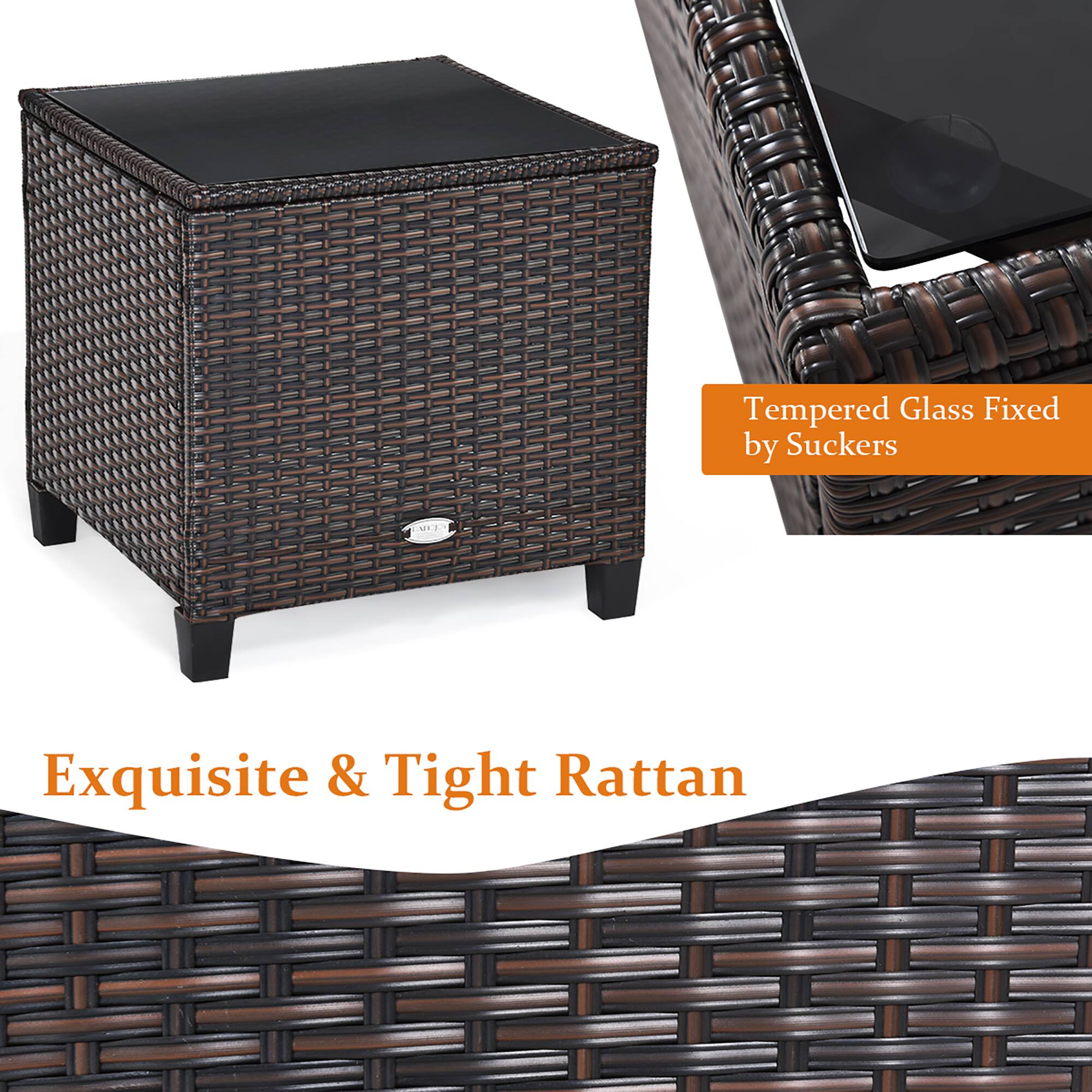 Tempered Glass Fixed by Suckers N Exquisite & Tight Rattan