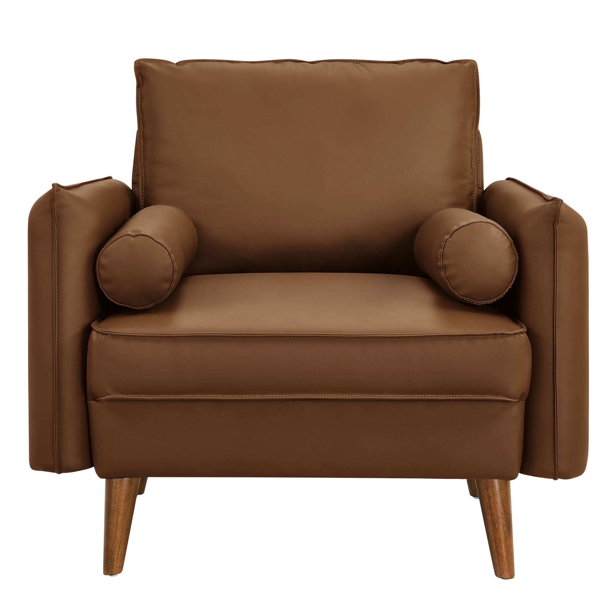 Alt View 2. Modway - Revive Upholstered Vegan Leather Accent Armchair by Modway - Brown.