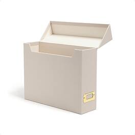 Smead - 40% Recycled Fabric/Canvas File Box Attached Flip Top, 13" x 10" - Beige