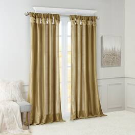 BreeBe - Twist Tab Lined Window Curtain Panel 50x120' - Bronze
