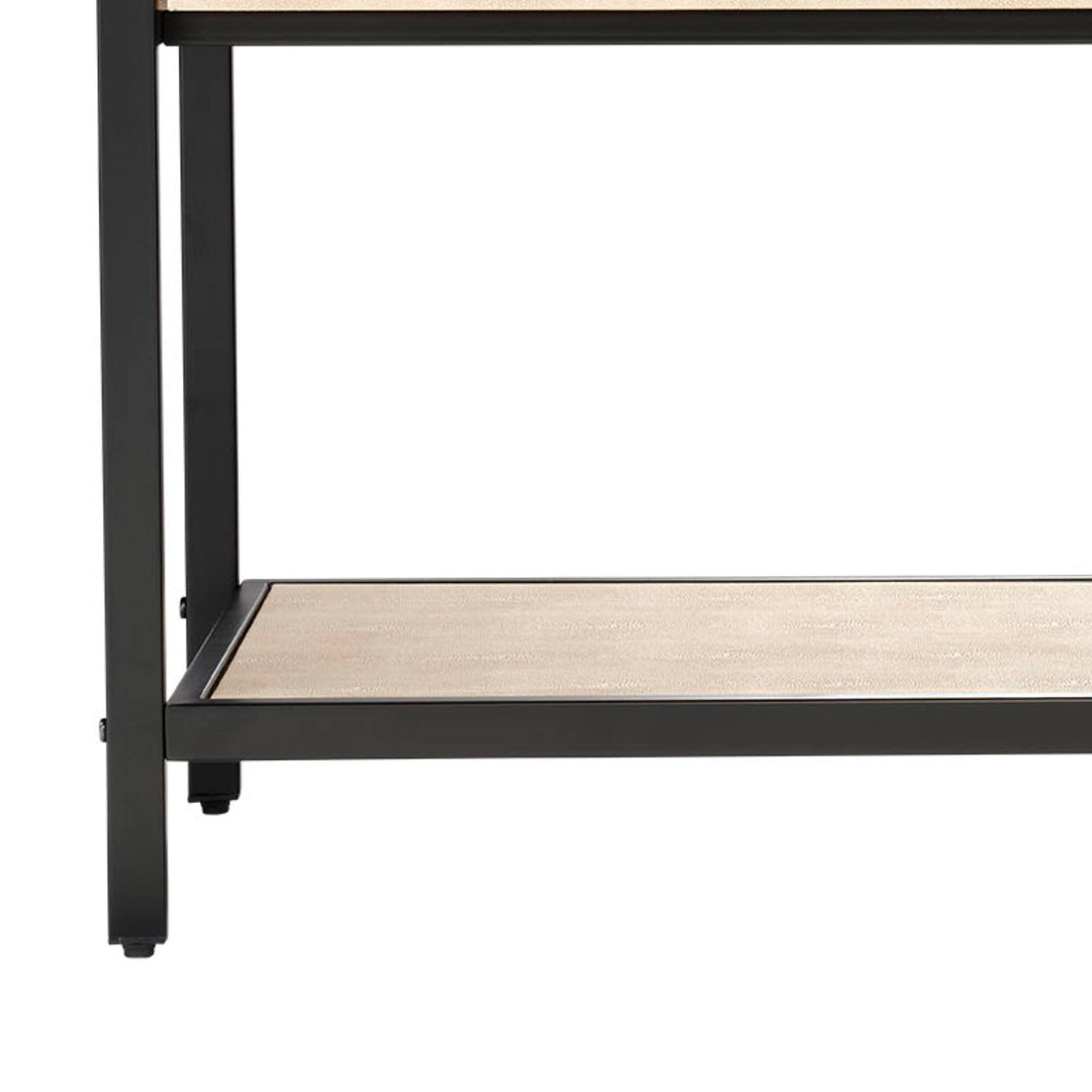 Manhattan Lane Caz Side Table, 1 Drawer, Faux Shagreen Leather, 26 Inch ...