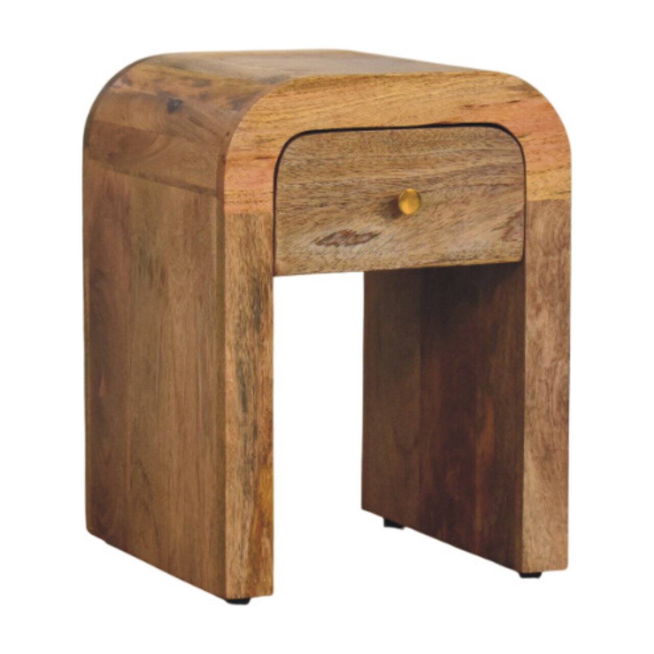 Left. Artisan Furniture - Artisan Furniture Solid Wood Mini Darcy Oak-ish Nightstand with Curved Edges - Oak.