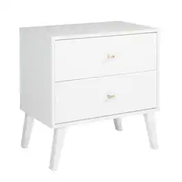 Prepac - Milo Mid Century Modern 2-drawer Nightstand - White