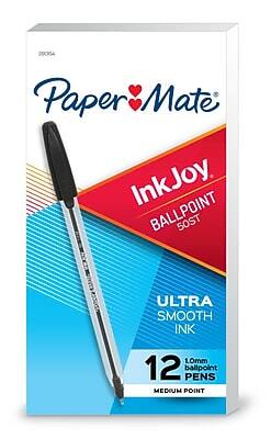 Paper Mate - InkJoy 50ST Ballpoint Pen, Medium Point, Dozen - Black Ink