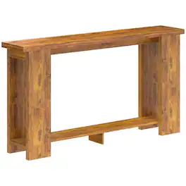 PULUZ - Farmhouse Console Table, 63 inch Narrow Entryway Table with Thickened Tabletop for Living Room, Hallway - Distressed Brow