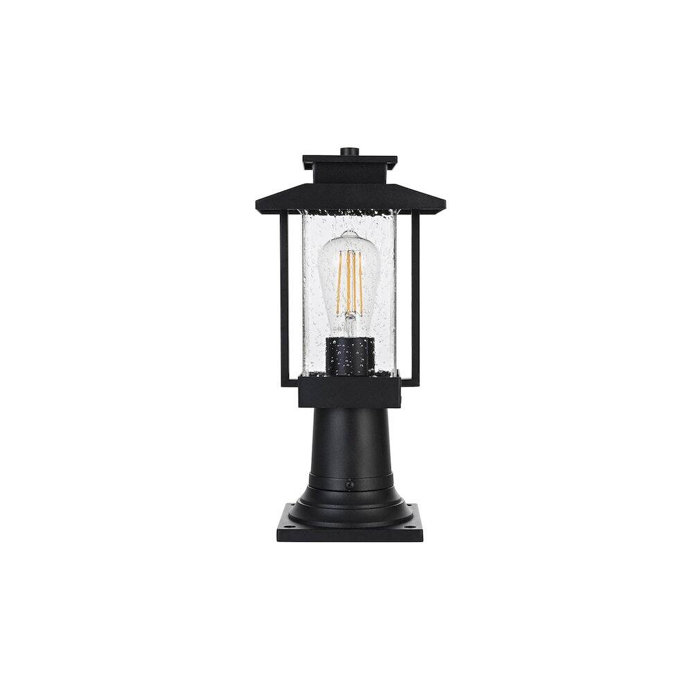 Left. Elegant Lighting - Tioga 7 inch Outdoor Pendant in Black - Black.