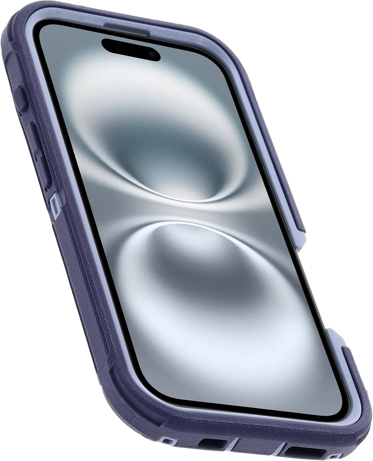 Alt View 1. OtterBox - OtterBox iPhone 16 (Only) - Defender Series Case - Holster Clip Included - Built-in Magnets - Rugged & Durable - Denver Dusk (Purple).