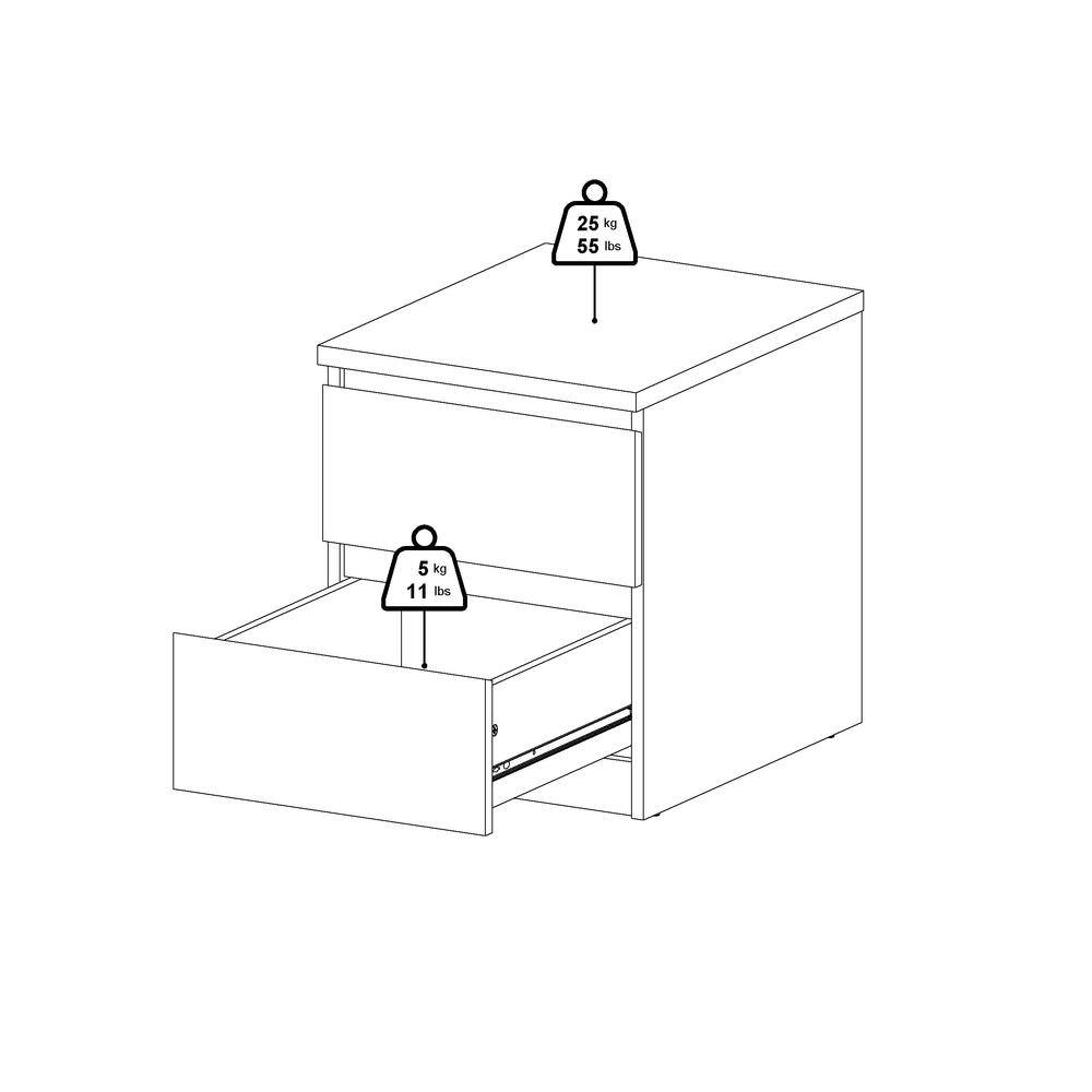 Alt View 6. Tvilum - Scottsdale 2 Drawer Nightstand, Jackson Hickory - Brown.