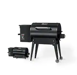 KingChii - Portable Electric Wood Pellet Grill and Smoker with Foldable Legs, 456 Sq. In. Cooking Area,PID Temp Control (180–425°F)