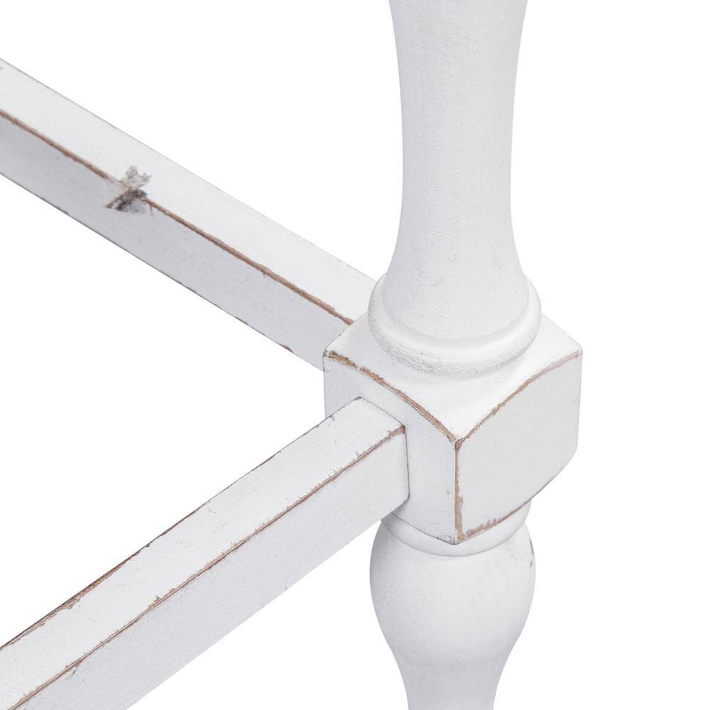 Back. Liberty Furniture Industries - Magnolia Manor Ladder Back Counter Chair (RTA)-Set of 2 in Antique White - White.
