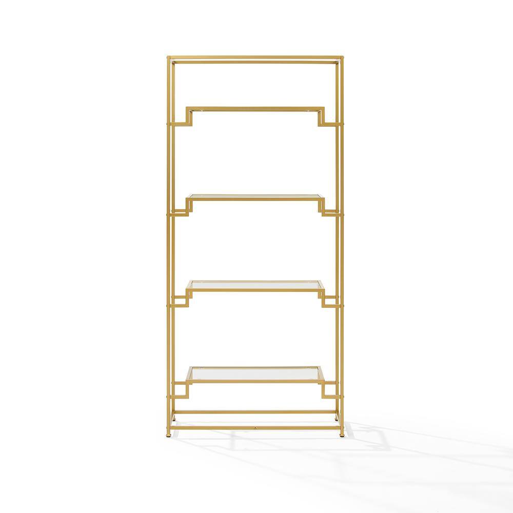 Alt View 2. Crosley Furniture - Celeste Etagere Bookcase - Gold.