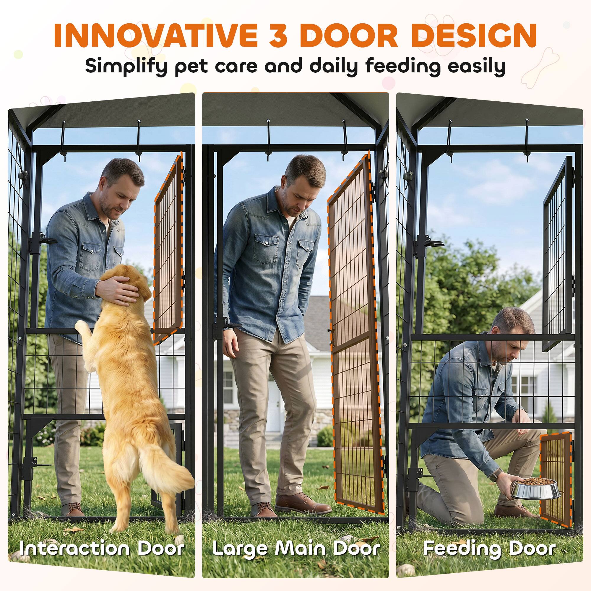 INNOVATIVE 3 DOOR DESIGN  
Simplify pet care and daily feeding easily  

Interaction Door  
Large Main Door  
Feeding Door