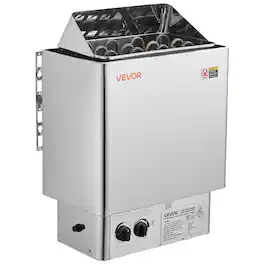 VEVOR - Sauna Heater, 6KW 240V Electric Sauna Stove, Dry Steam Bath Saunas Stove with Pre-Drilled Bracket, Fit 176.5 to 317.8 CU - Stainless Steel Finish