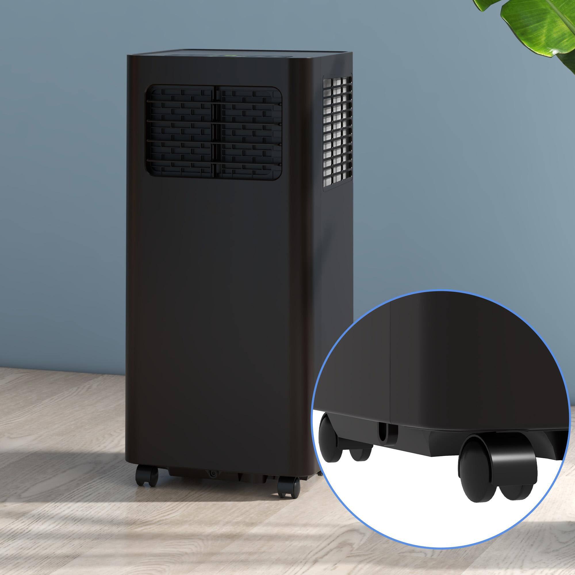 Angle. Resenkos - 8000 BTU Mobile Air Conditioner, 345 Sq. Ft., AC Unit with Dehumidifier, Sleep, Window Kit, Black - Black.