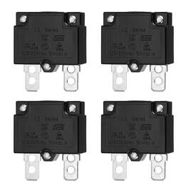 Unique Bargains - 4pcs 11A Push Button Circuit Breaker, 125/250V AC,50V DC, Automatic Reset Thermal Overload Protector for Industrial - Black