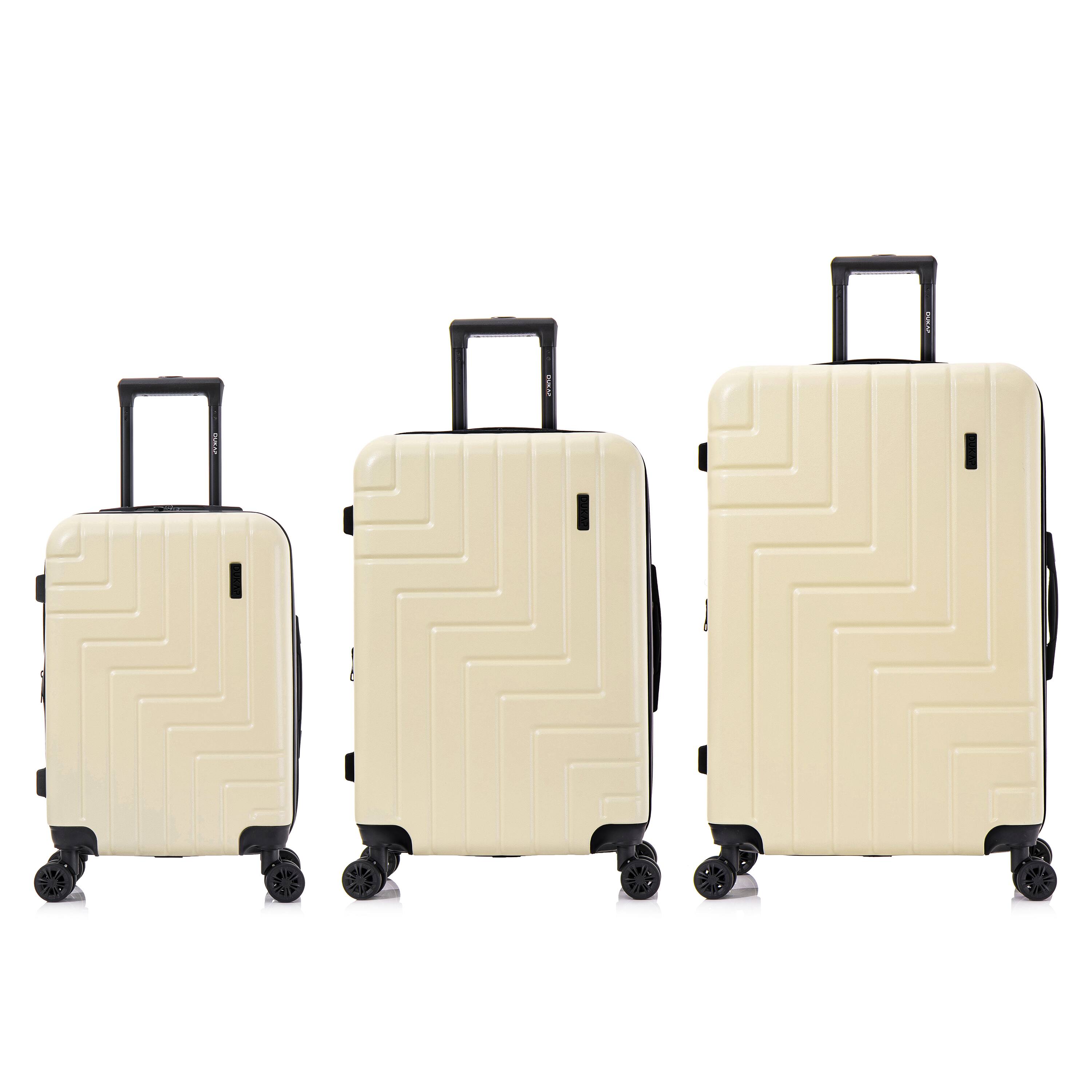Alt View 2. DUKAP - Zahav Lightweight Hardside Spinner 3 Piece Luggage Set  20"/24"/28" - SAND.
