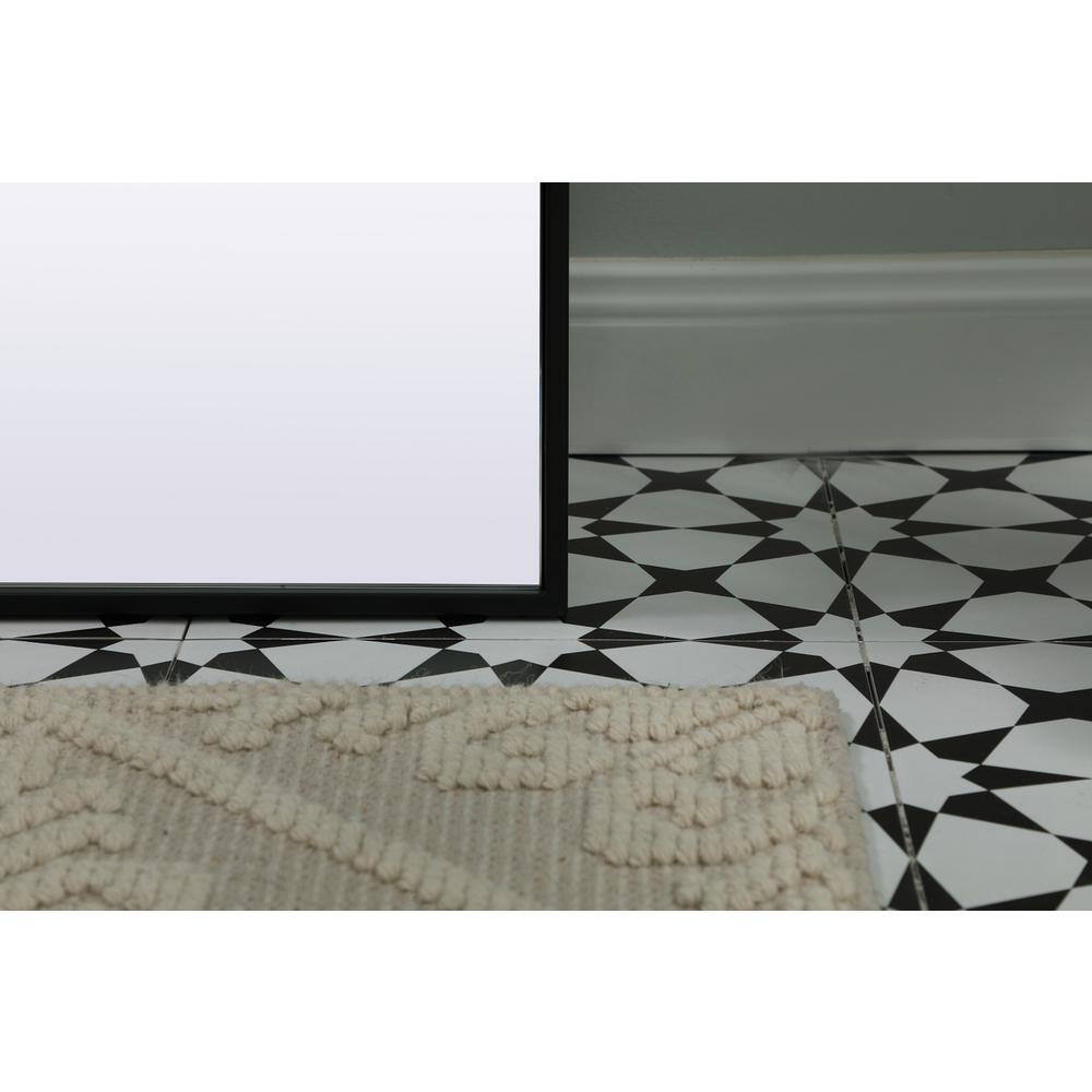 Alt View 2. Elegant Decor - Metal Frame Arch Full Length Mirror 28x66 Inch in Black - Black.