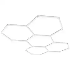 Front. VEVOR - Hexagon Garage Lights, 26400LM, 6500K 5 Grid Systems Honeycomb Hexagonal Garage LED Lights - White.