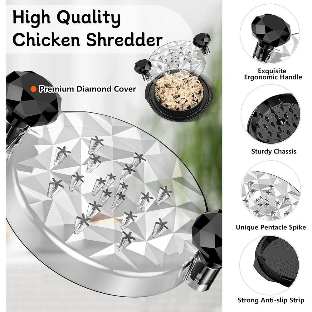 High Quality Chicken Shredder

- Premium Diamond Cover
- Exquisite Ergonomic Handle
- Sturdy Chassis
- Unique Pentacle Spike
- Strong Anti-slip Strip