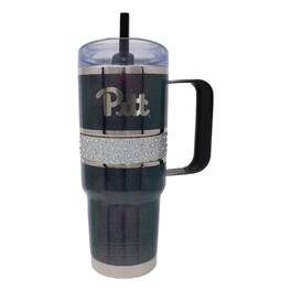 Nordic Company - Pitt Panthers 32oz. MyBevi Rhinestone Hollywood Travel Mug - Black