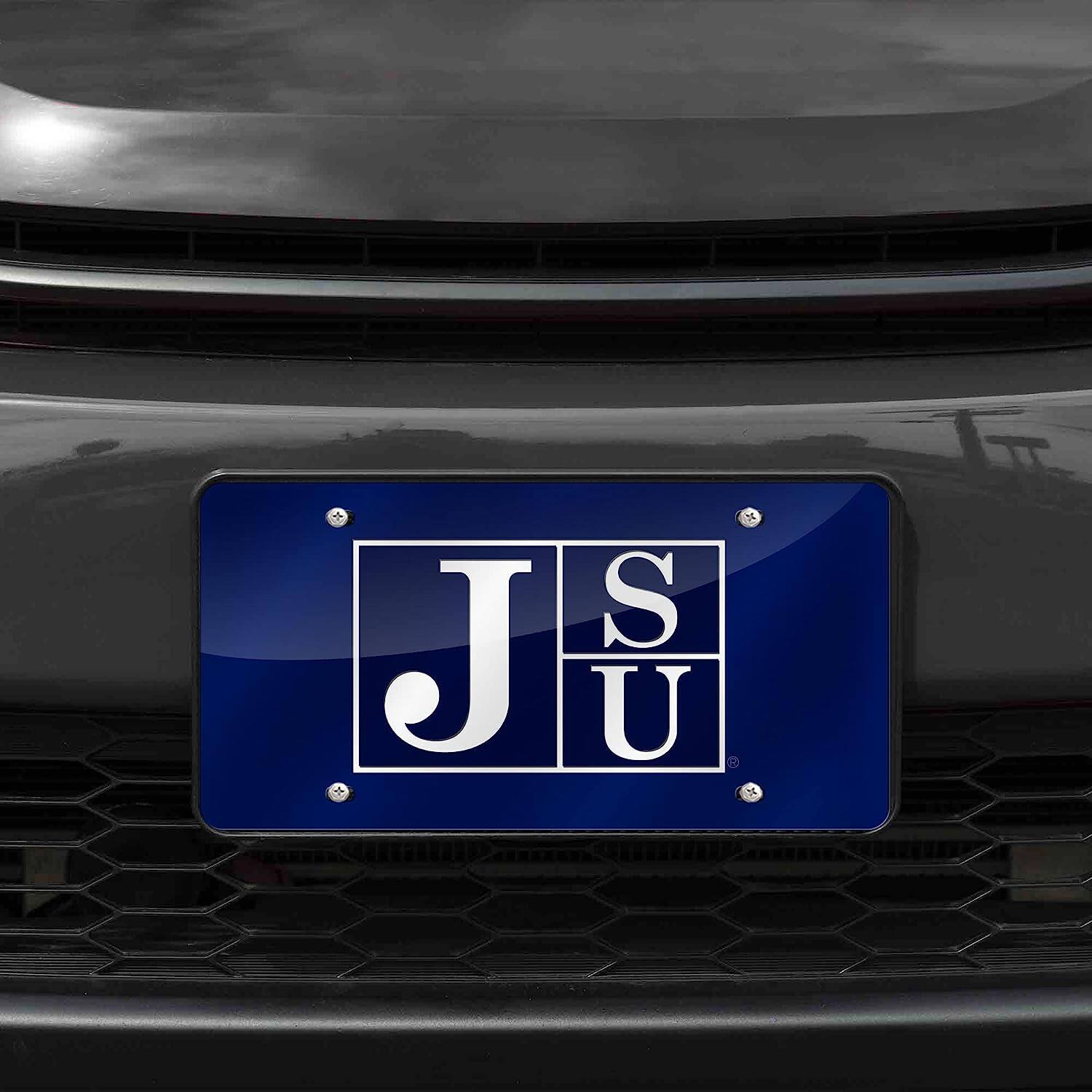 Alt View 1. Rico Industries - Jackson State Tigers Blue Mirrored Laser Cut License Plate Laser Tag - Multi.