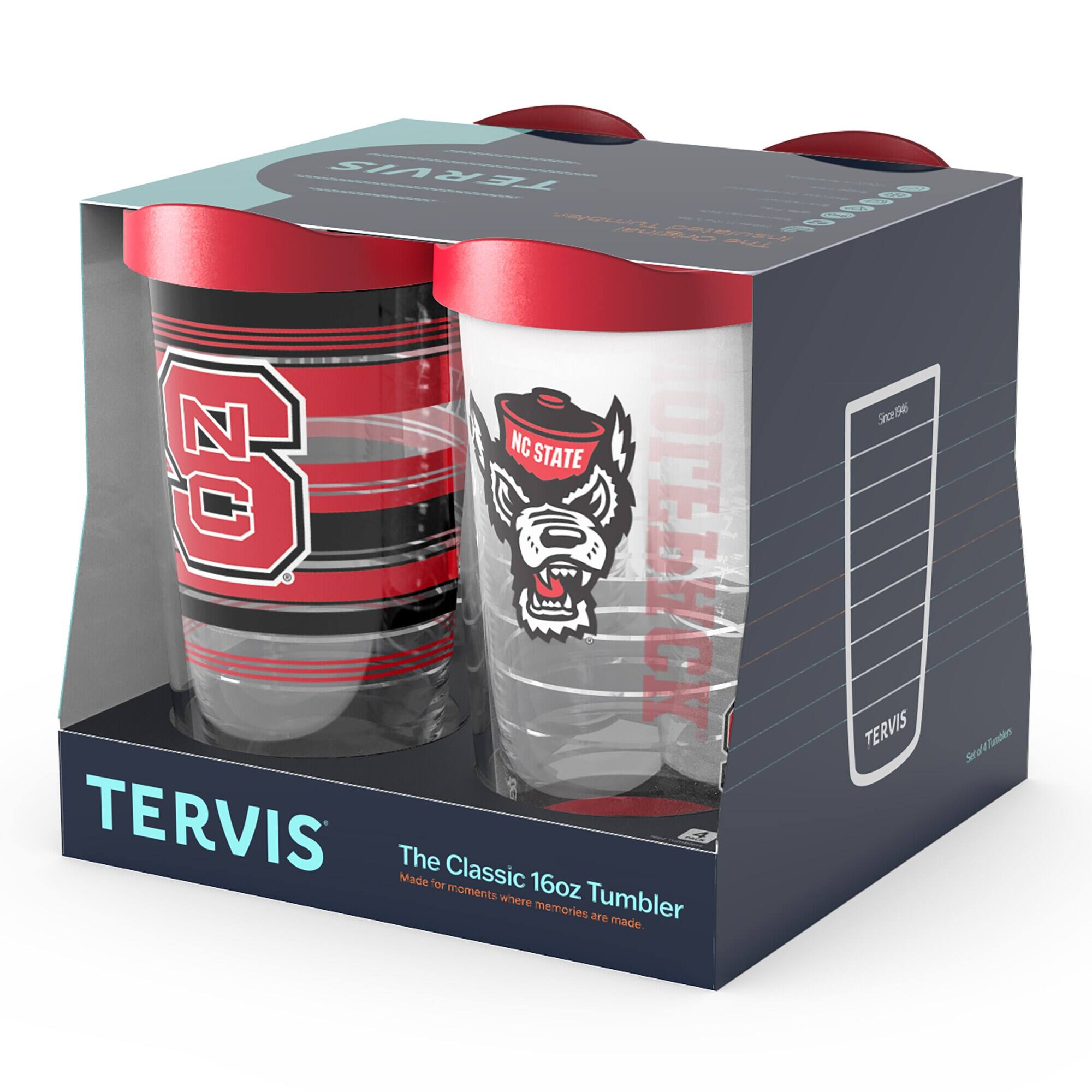 TERVIS  
The Classic 16oz Tumbler  
Made for moments where memories are made  

NC STATE  
Pack  

TERVIS  
Since 1946  
Sport Tumbler