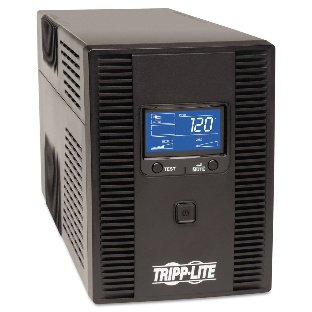 Tripp Lite - SMART1500LCDT SmartPro 650 Joules 1,500 VA 10 Outlets LCD Line-Interactive UPS AVR Tower - Black