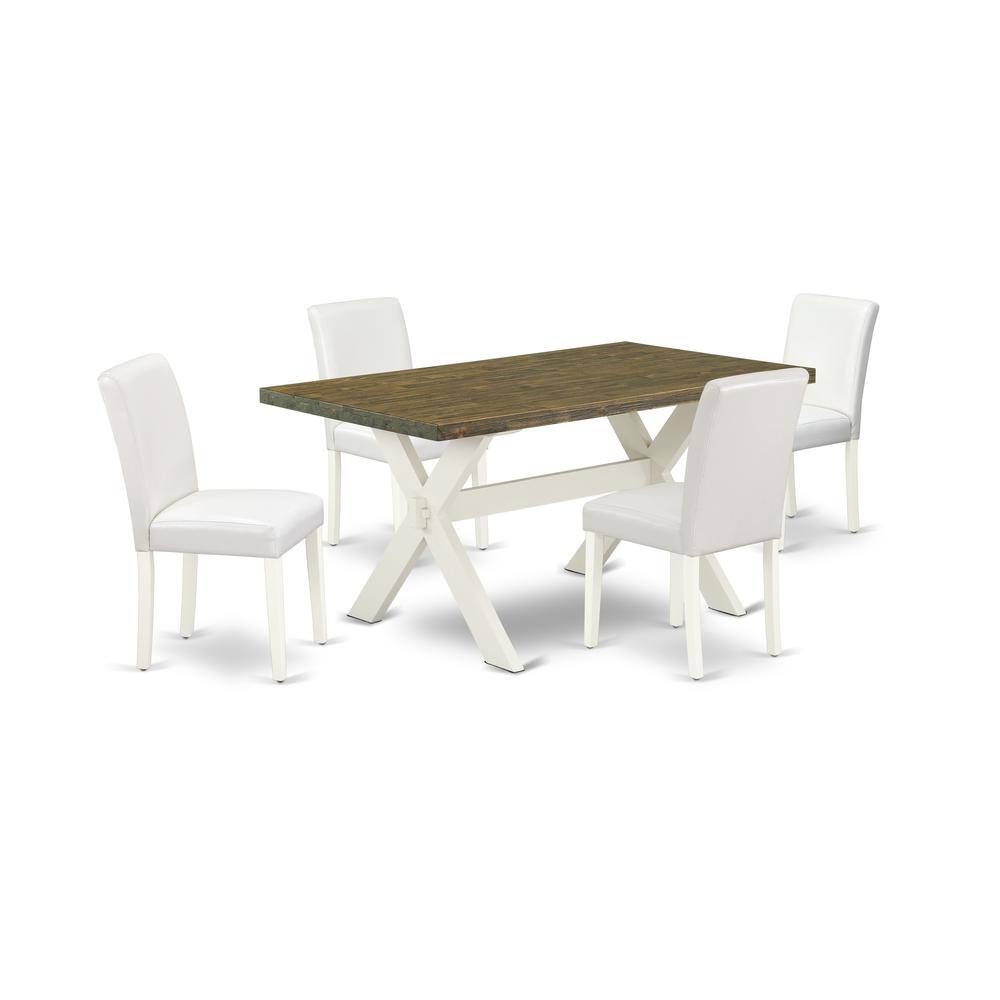 East West Furniture X076AB264 5 5 Piece Awesome Dining Room Table Set ...