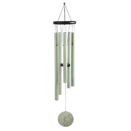 FC Design - 36" Long Wooden Top Wind Chime with Leaf Print Tube Outdoor Patio or Garden Hanging Decoration - Multi-Color