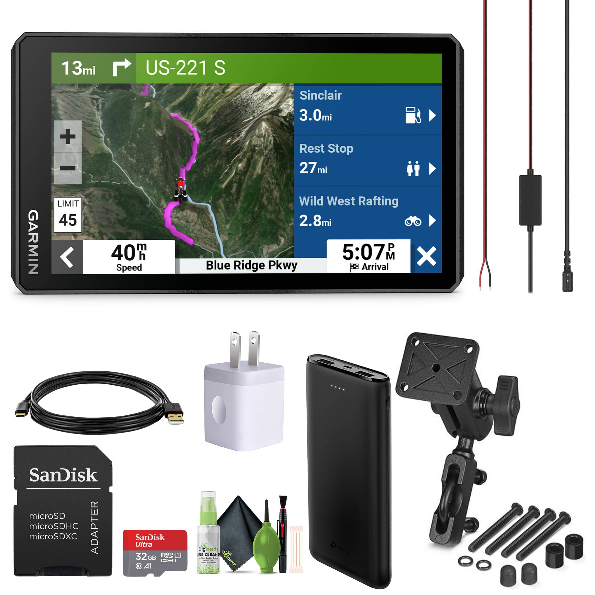 Garmin - zūmo® XT2 All-Terrain Motorcycle Navigator, Ultrabright 6" Sunlight Readable Display, Visual Route Planner Bundle - Black