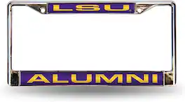 Rico Industries - LSU Tigers Alumni Chrome Metal Laser Cut License Plate Frame - Multi