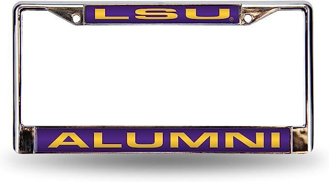 LSU Tigers Alumni Chrome Metal Laser Cut License Plate Frame