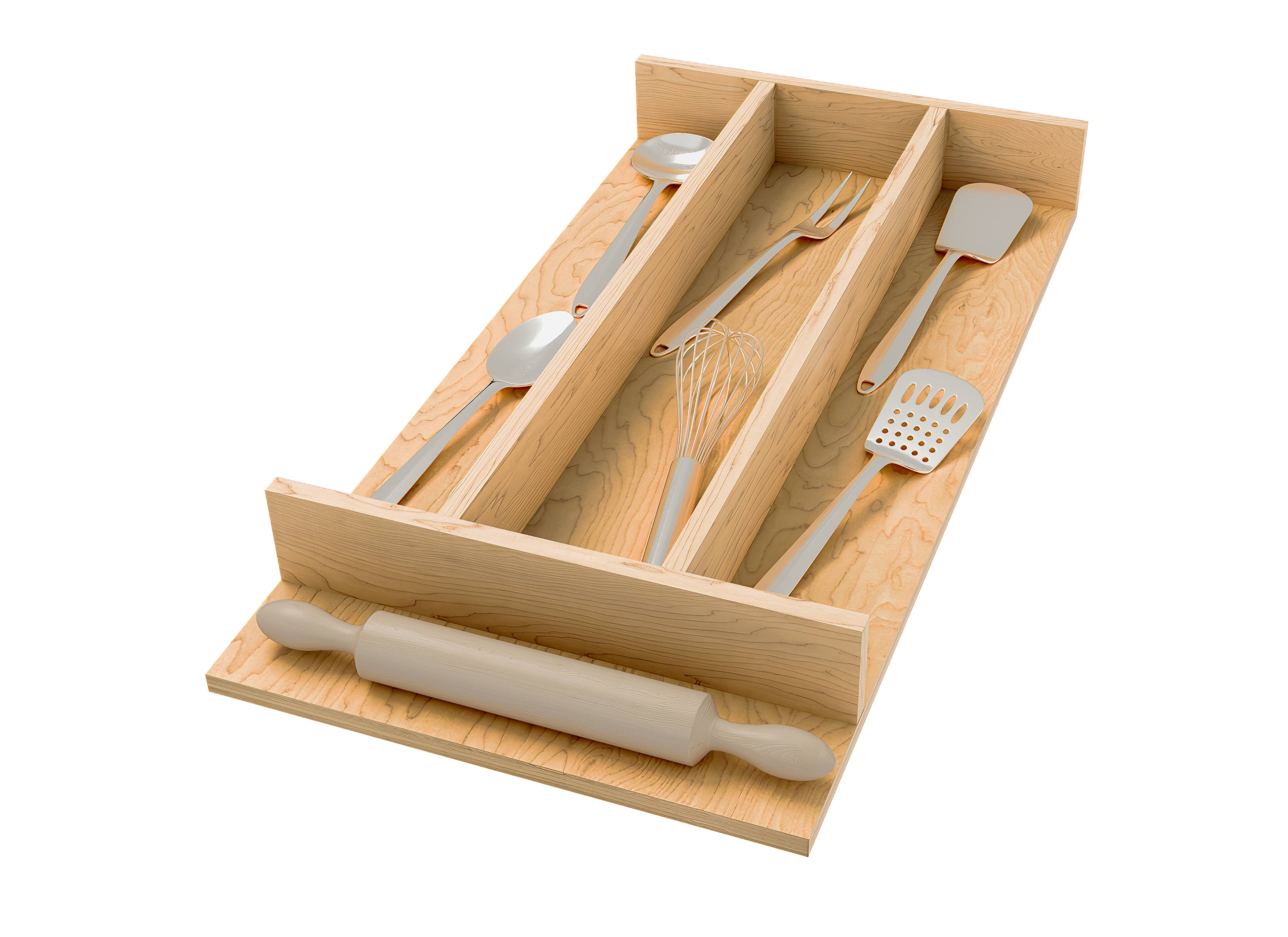 Alt View 1. Rev-A-Shelf - Rev-A-Shelf Natural Maple Right Size Utensil Drawer Insert, 10-1/4" x 19-1/2" - Light Brown.