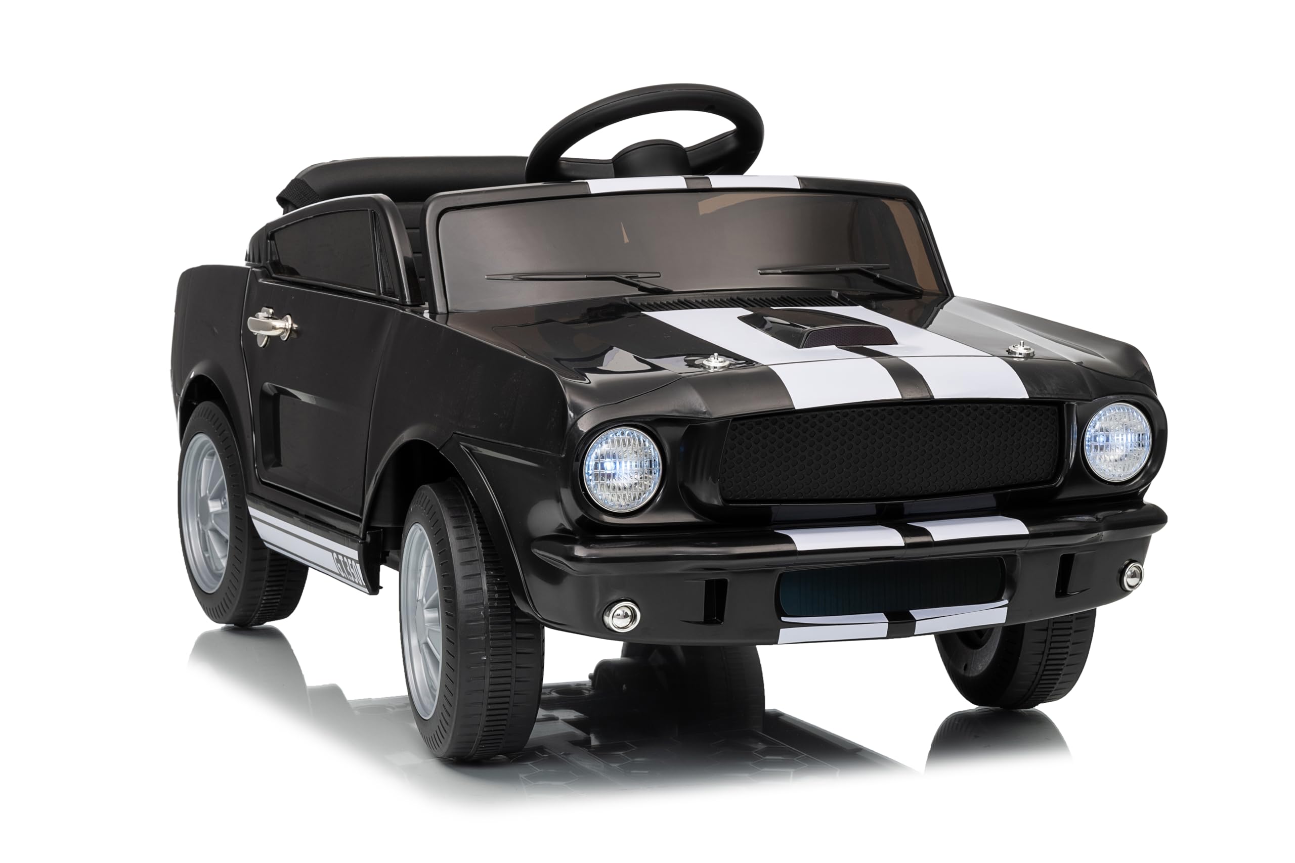 Front. GARVEE - 12V Ride on Toy for Kids, Battery Powered Electric Car for Toddlers with Remote Control,3 Speeds, Lights, Music - Black.