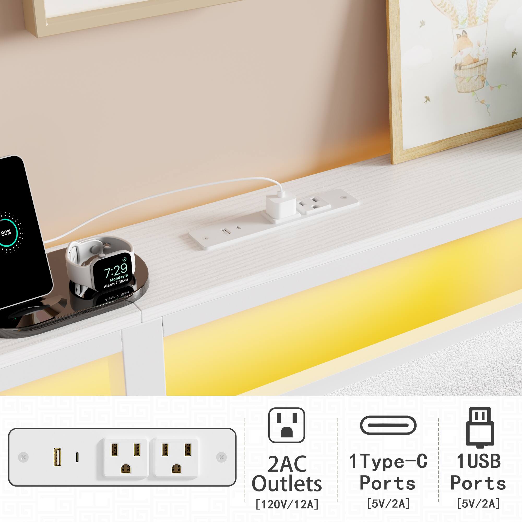 80% 7:29 Mandar a narmJ - Aarm nmm ntar 2AC 1T- 1USB Outlets Ports Ports [120V/12A] [5V/2A] [5V/2A]