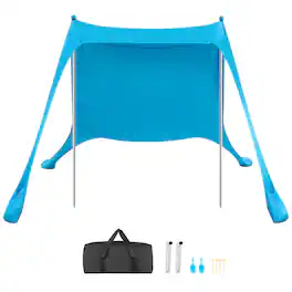 Loheer - Beach Tent Sun Shelter, UPF50+ Pop Up Canopy, 7.5x7.5 ft Portable Shade - Blue
