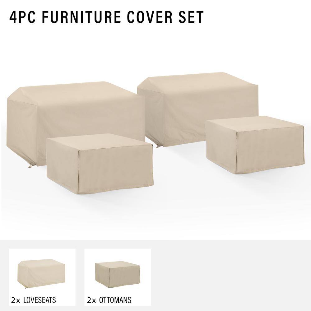 4PC FURNITURE COVER SET  
2x LOVESEATS  
2x OTTOMANS
