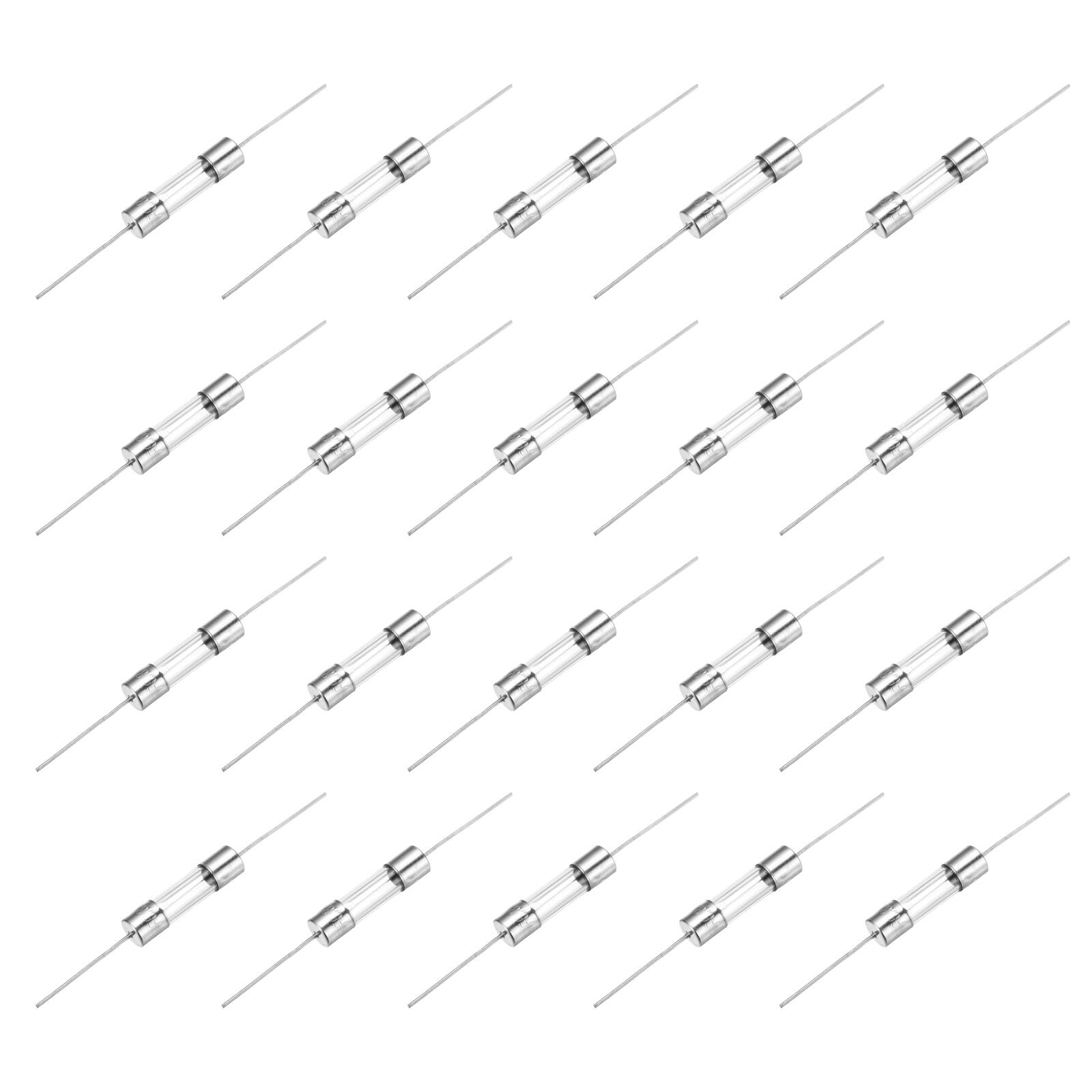 Front. Unique Bargains - 20pcs Glass Tube Fuses, Axial-with Lead Wire 5x20mm 10A 250V for Replacing or Repairing Many Home Electronics (F10A).