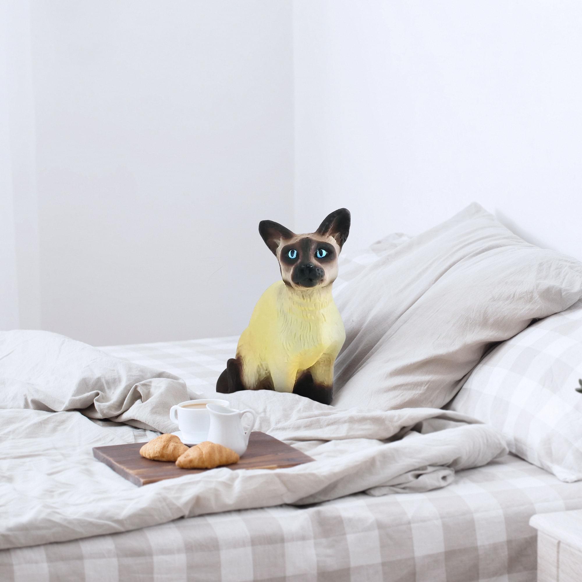 Alt View 1. Breyer - CollectA Cats & Dogs Collection Miniature Figure | Siamese Cat - Black.