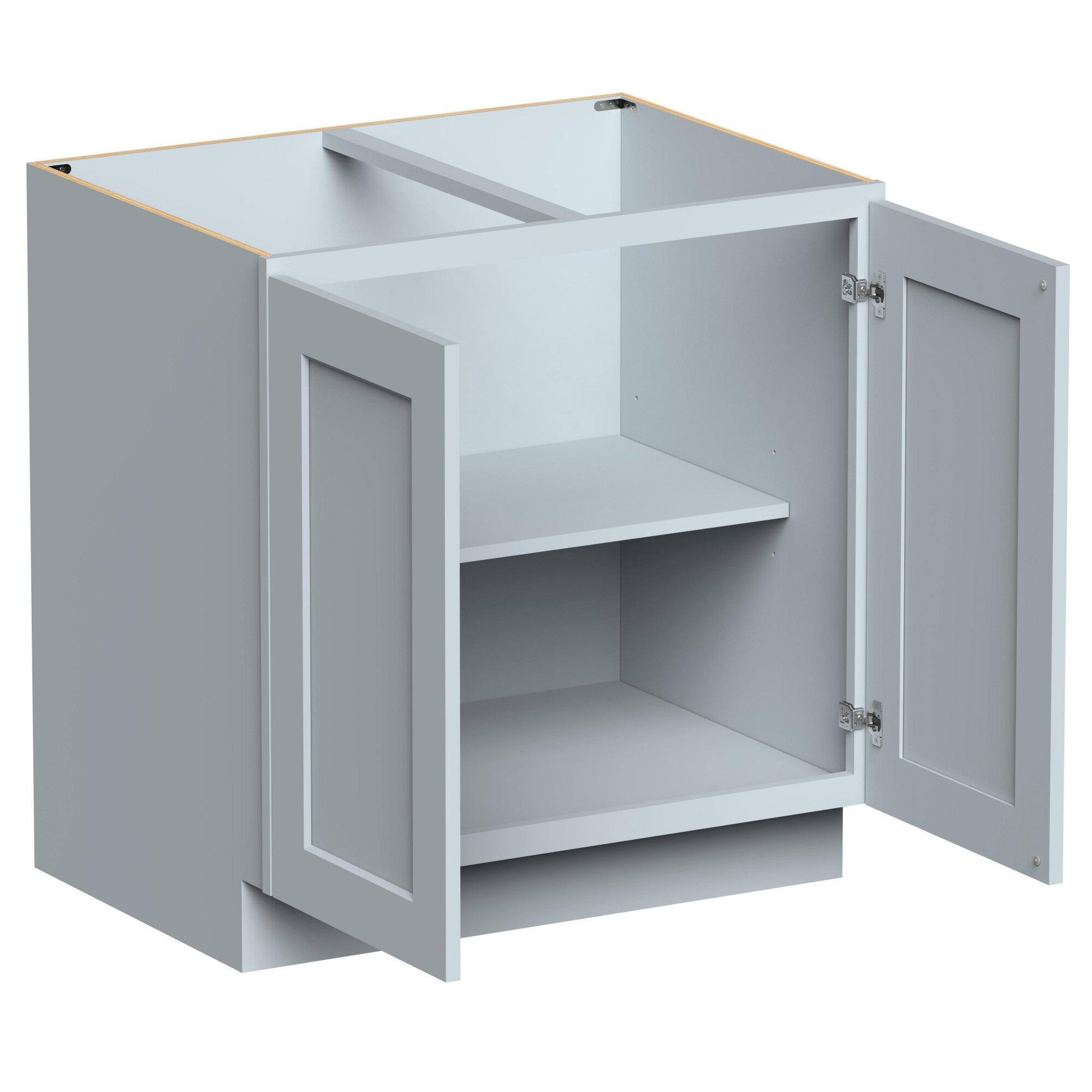 Alt View 2. Boyel Living - 33in.W x24in.D x34.5in.H FULL HEIGHT DOOR BASE CABINET Fully assembled Cabinet With Two HDF Doors - Gray.