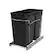 Front. Rev-A-Shelf - Rev-A-Shelf Double Pullout Trash Can 27 qt. for Kitchen, Black, RV-15KD-18C S - Black.