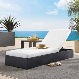 Tahoe Outdoor Patio Powder-Coated Aluminum Chaise Lounge Chair by Modway - Gray White