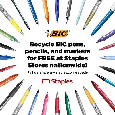 Recycle BIC pens, pencils, and markers for FREE at Staples Stores nationwide!  
Full details: www.staples.com/recycle  
Staples