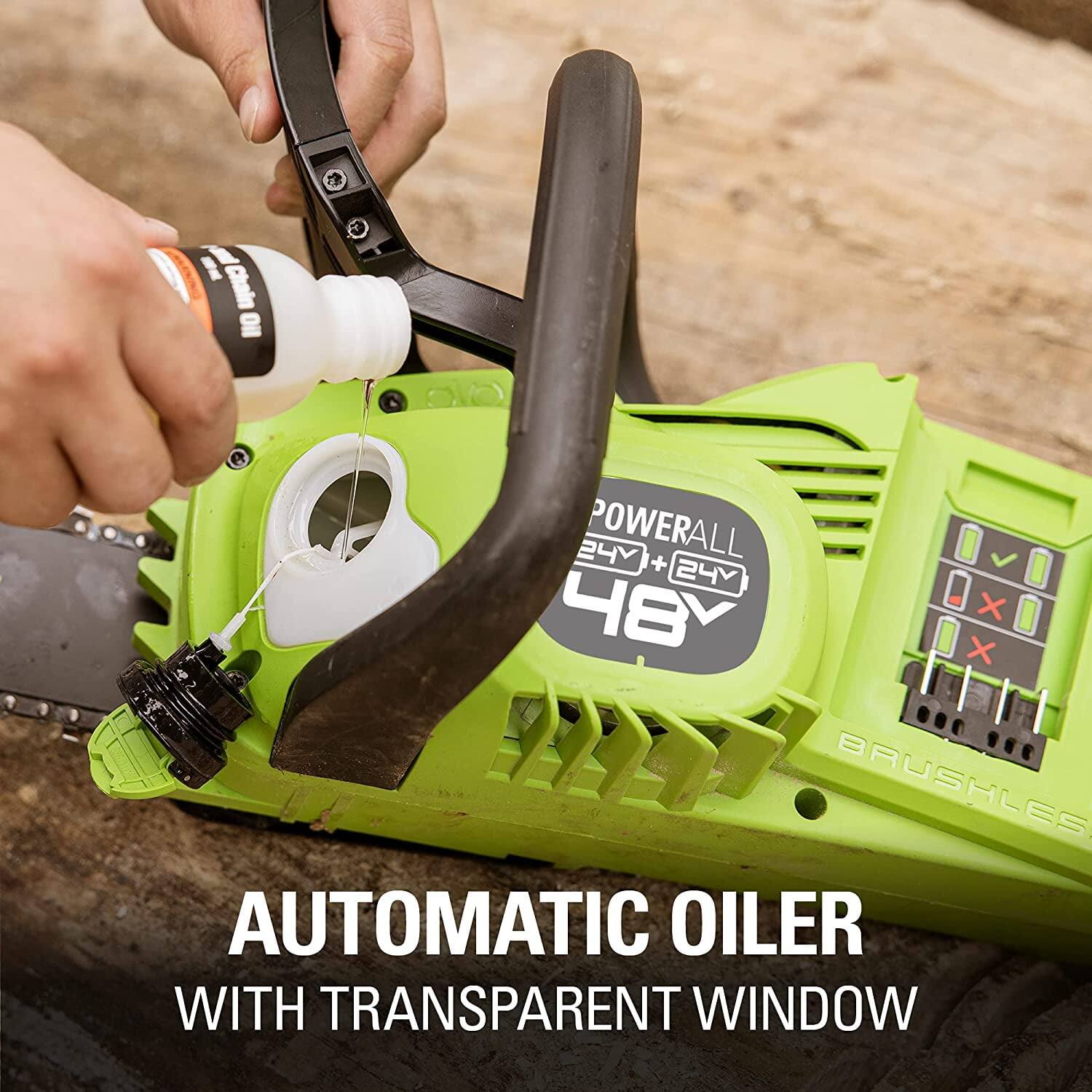 Chain Oil 24 POWERALL + 24V 48V BRUSHLESS AUTOMATIC OILER WITH TRANSPARENT WINDOW