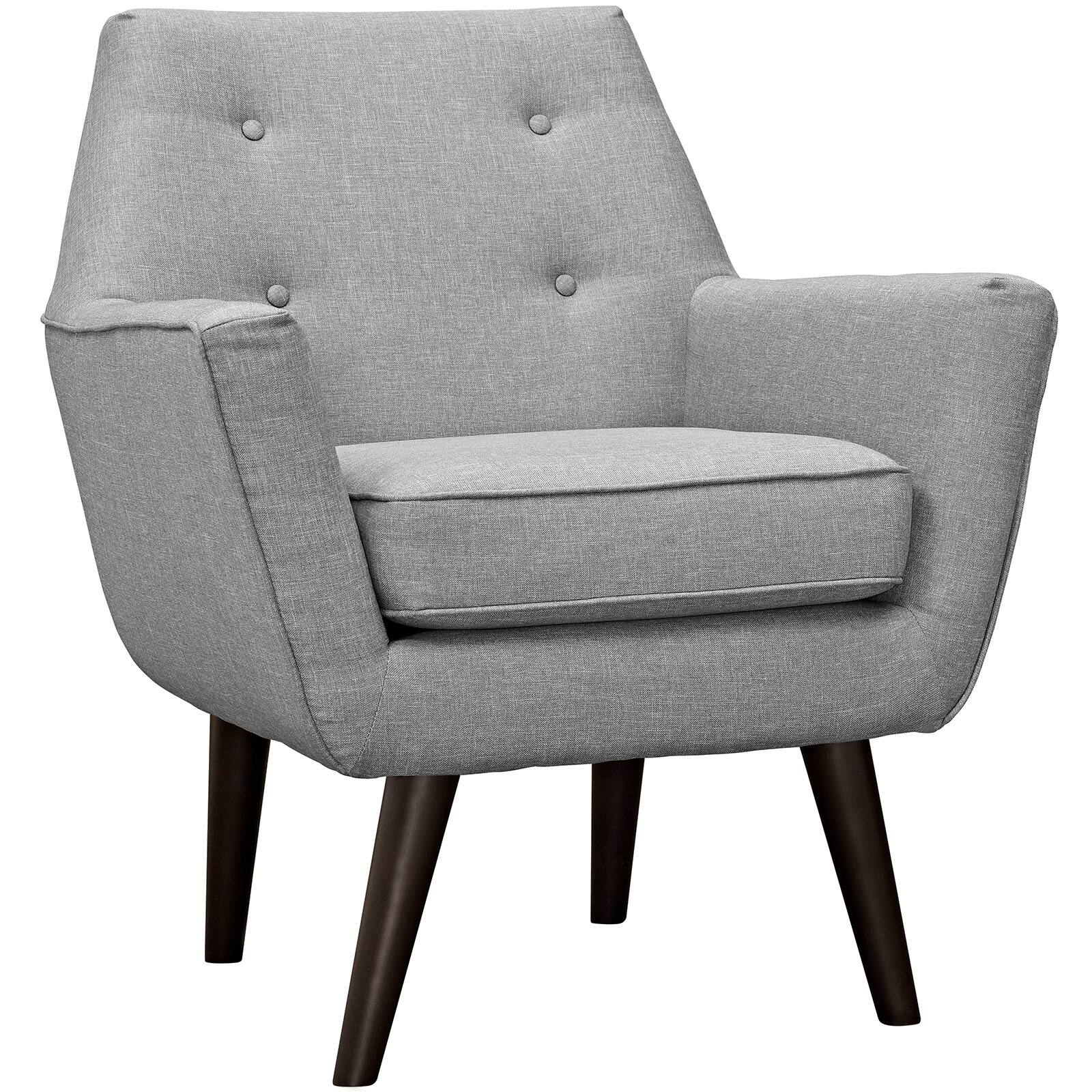 Angle. Modway - Posit Upholstered Fabric Armchair by Modway - Light Gray.