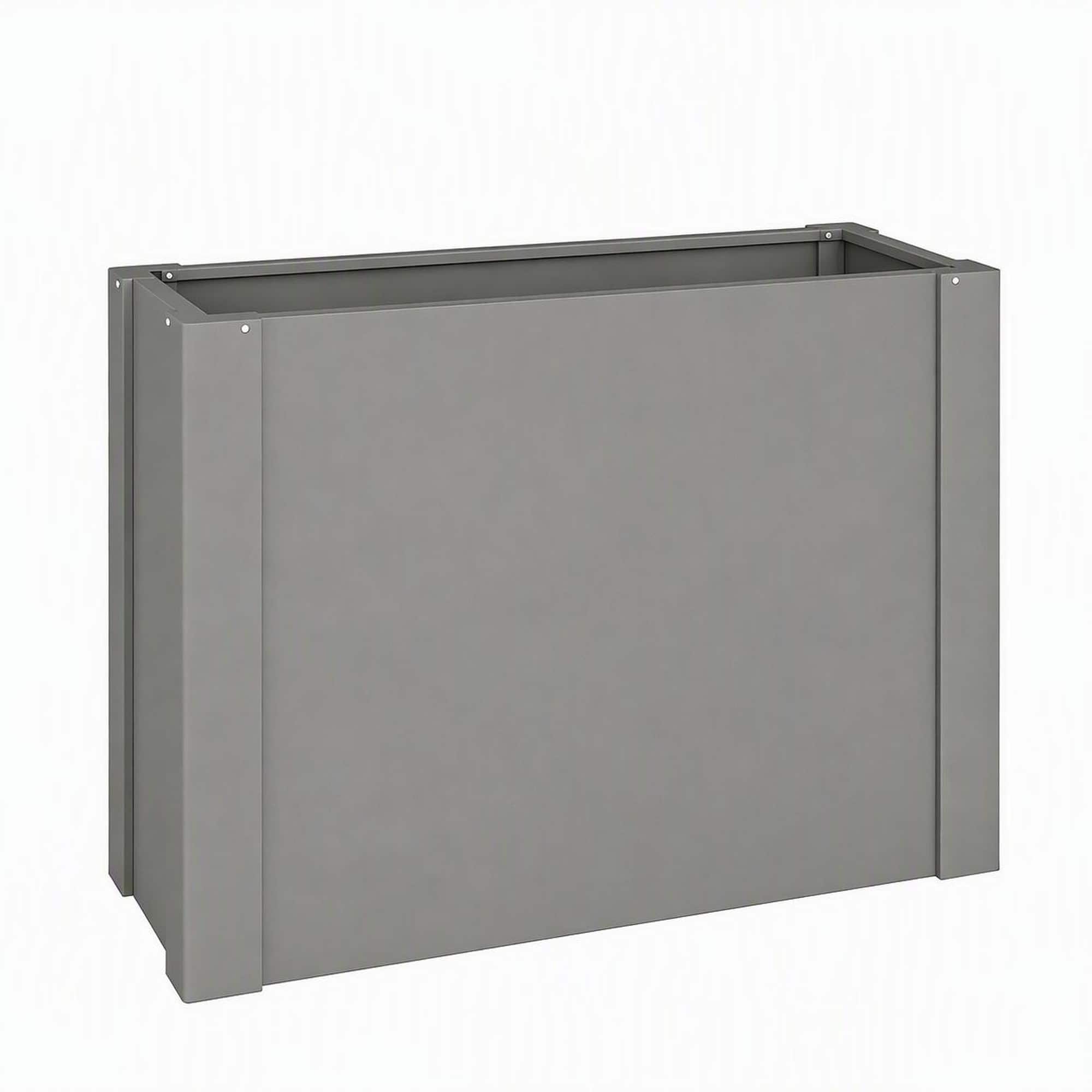 RYHNUYNE - Galvanized Steel Raised Garden Bed 31.5x12.2x24 Inches Open Bottom Planter Box for Patio Backyard Balcony - Gray