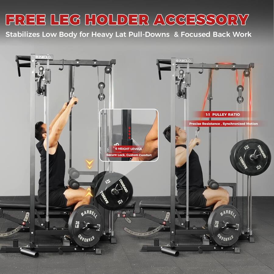 Mikolo Smith Machine Home Gym, 1800 LBS Multi Functional Squat Rack ...